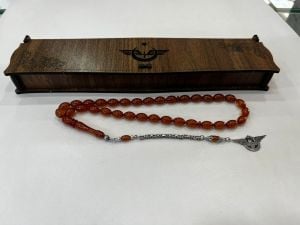 SIKMA KEHRİBAR TESPİH-KAHVERENGİ RENK- TCDD ÖZEL